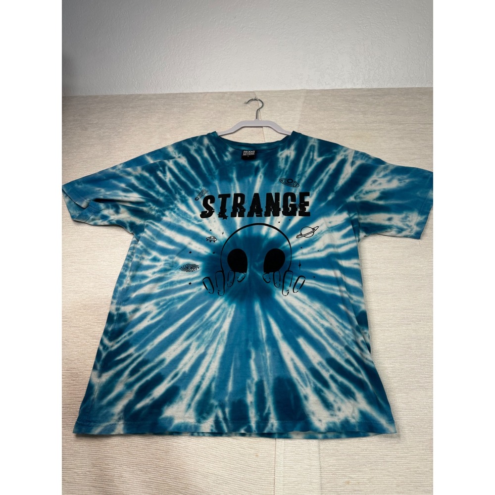 Hype Means Nothing Strange Alien Tie Dye Graphic T-Shirt Blue Mens Large